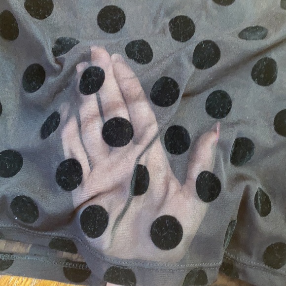 Express Black Mesh Sheer Velvet Crop Top - Twee - Picture 3 of 4